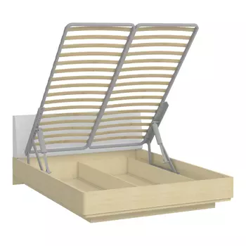 Кровать элеонора 180х200 с изголовьем белого цвета и подъемным механизмом