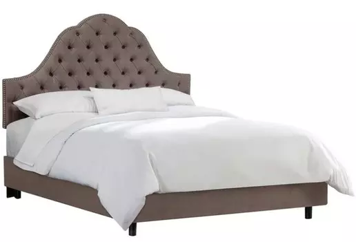 Кровать Alina Tufted Smoke 180х200 темно-серого цвета