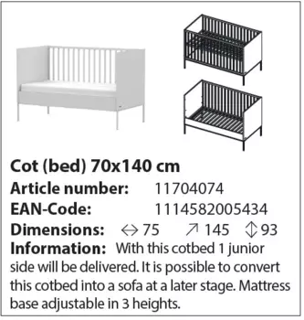 Кровать Amy светло-серого цвета 70х140