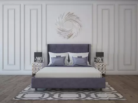 Кровать Ansambel с обивкой из ткани фиолетового цвета 160х200