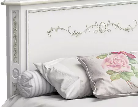 Кровать будуар белая из массива бука 140х200