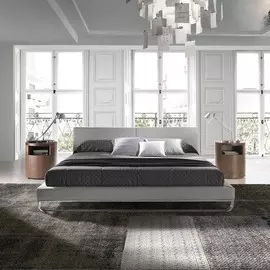 Кровать Color серого цвета 180x200