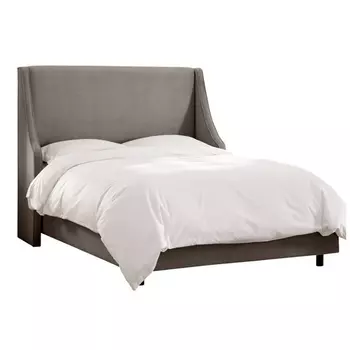 Кровать Davis Wingback Smoke Velvet 160х200