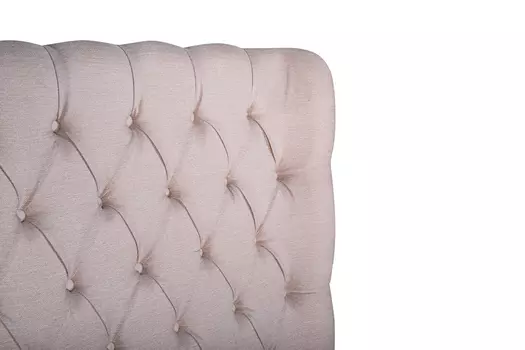 Кровать двуспальная с изголовьем из велюра бежевая 160х200