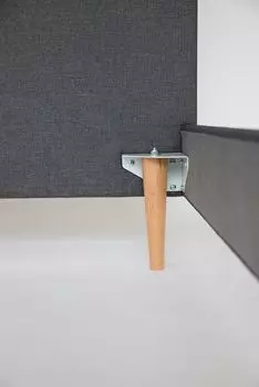 Кровать Grey серого цвета без изголовья 180х200