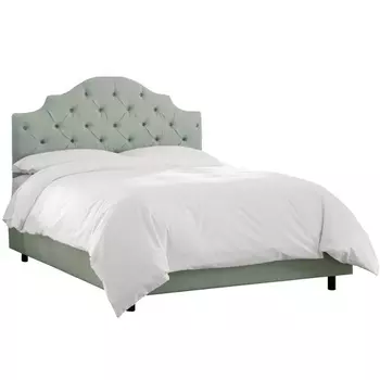 Кровать Henley Tufted Swedish Blue 160х200 серого цвета