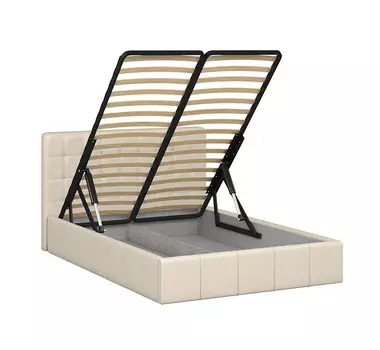 Кровать инуа 140х200 бежевого цвета с подъемным механизмом