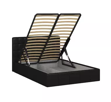 Кровать инуа 140х200 черного цвета с подъемным механизмом