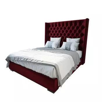 Кровать Jackie King велюр красный 140х200