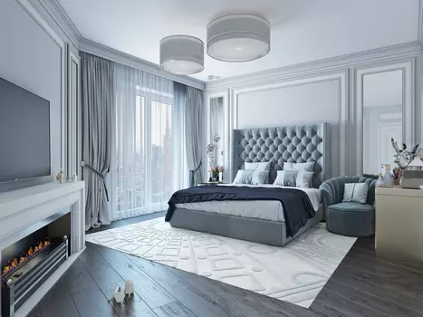 Кровать Jackie King велюр серый 140х200