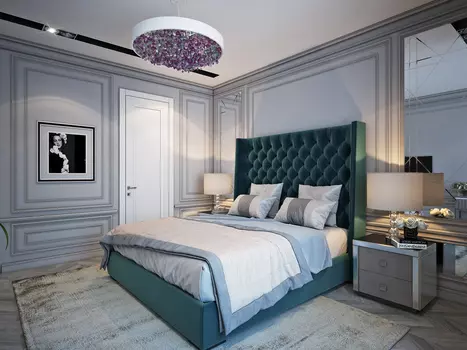 Кровать Jackie King велюр серый 160х200