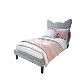 Кровать Kitty серого цвета 140х200