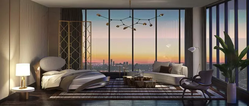 Кровать круглая Brazo бело-черного цвета диаметр 220