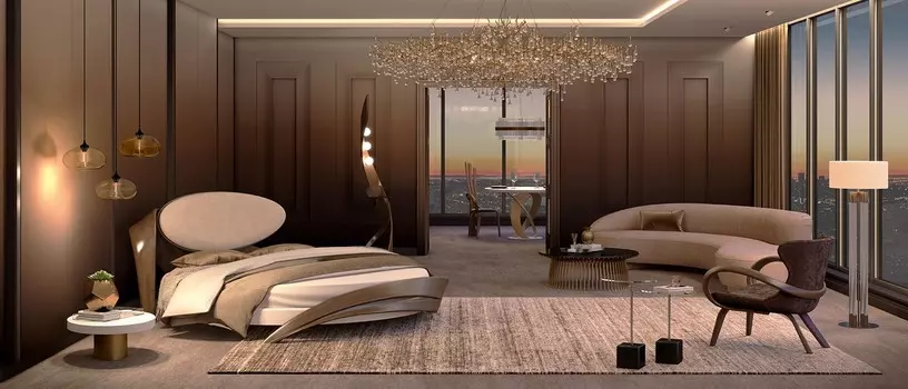 Кровать круглая Brazo бело-синего цвета диаметр 220