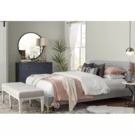 Кровать Landy Grey светло-серого цвета 180х200