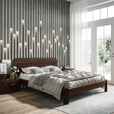 Кровать магна 140х200 темно-коричневого цвета