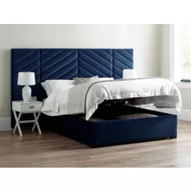 Кровать Memphis Dark Blue темно-синего цвета 180х200 с подъемным механизмом