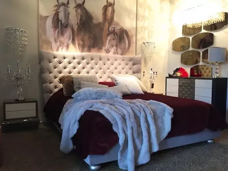 Кровать "Molly"в обивке графитовым велюром 180x200