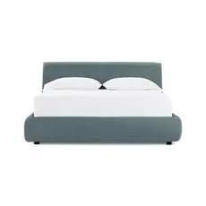 Кровать Nest синего цвета с молдингом 180х200