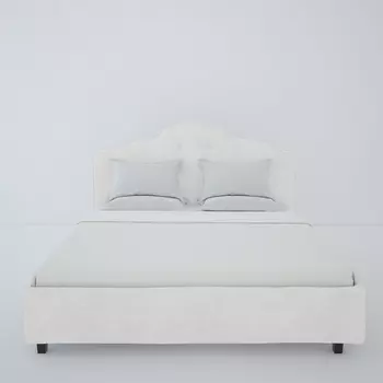 Кровать "Palace" велюр молочного цвета 180x200