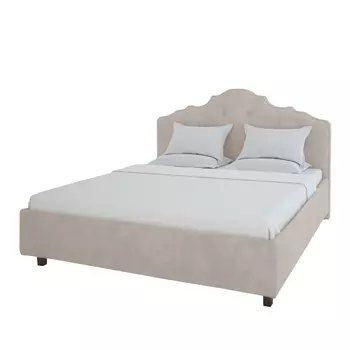 Кровать "Palace" велюр серого цвета 160x200