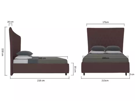 Кровать Quicksand коричневая 180х200