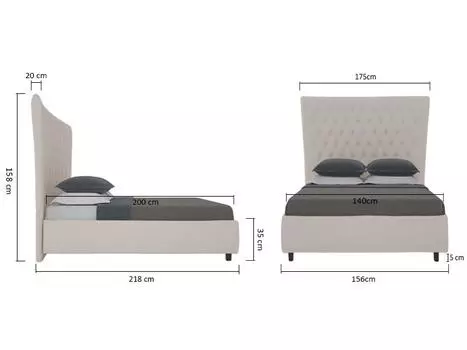 Кровать Quicksand коричнево-серая 140х200