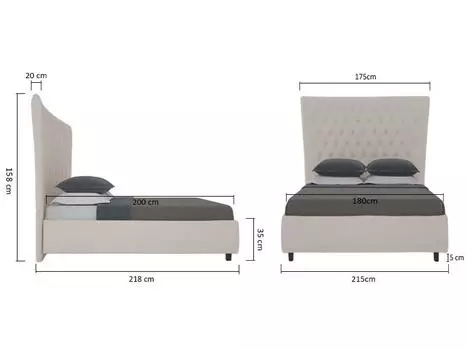 Кровать Quicksand серо-коричневого цвета 200х200