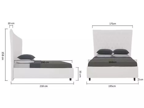 Кровать Quicksand велюр молочный 160х200