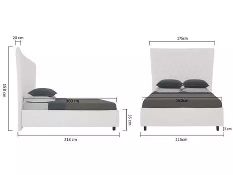 Кровать Quicksand велюр молочный 180х200
