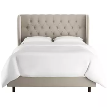 Кровать Reed Wingback Ash Velvet бежевого цвета 180х200