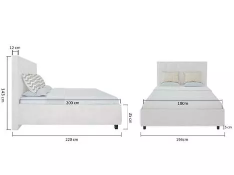 Кровать "Royal Black" велюр бежевый 180х200