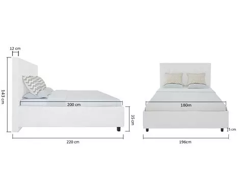 Кровать "Royal Black" велюр молочный 180х200