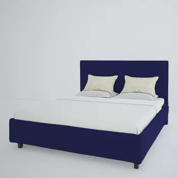 Кровать Royal Black велюр синий 140х200