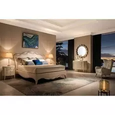 Кровать с решеткой Rimini бежевого цвета 180х200