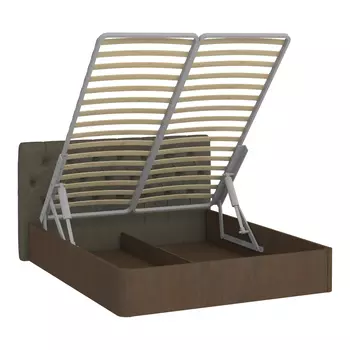 Кровать сиена 180х200 с серым изголовьем и подъемным механизмом