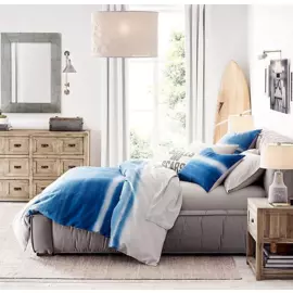 Кровать Sona серого цвета 180х200 с подъемным механизмом