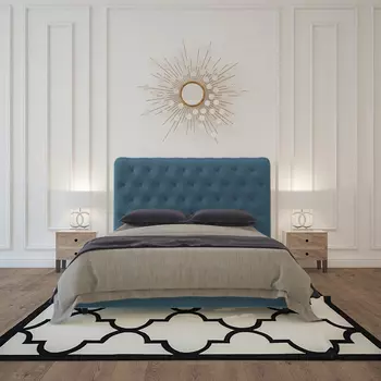 Кровать Sweet Dreams велюр морская волна 140х200