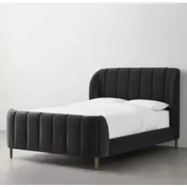 Кровать Valentina серого цвета 200х200 с подъемным механизмом