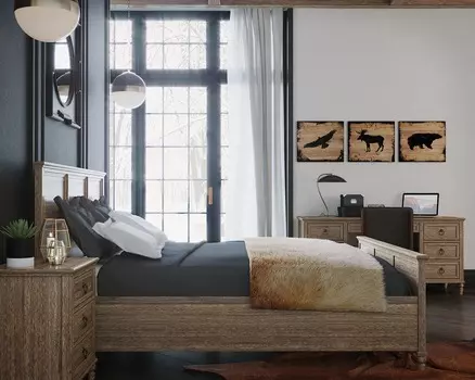 Кровать Vilton с дуба с изножьем 160х200