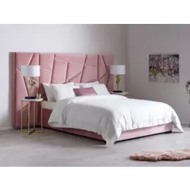 Кровать Vincent розового цвета 140х200 с подъемным механизмом