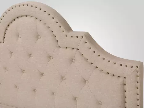 Кровать в обивке из ткани бежевого цвета 160x200