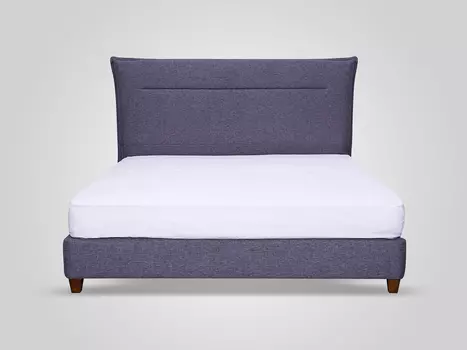 Кровать в обивке из ткани темно-серого цвета 160x200