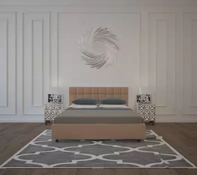 Кровать Wales велюр серо-коричневый 140х200