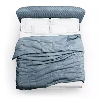 Кровать венди серо-голубого цвета 200х200