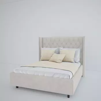 Кровать Wing-2 лён молочный 160х200