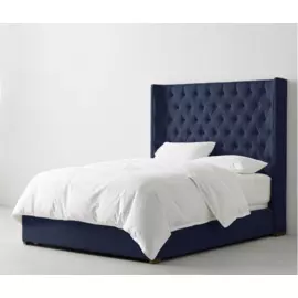 Кровать Zadie Tufted темно-синего цвета 140x200