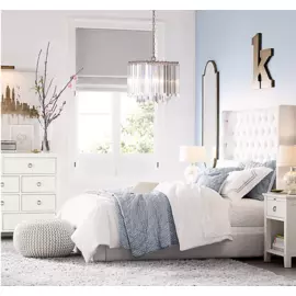 Кровать Zadie Tufted темно-синего цвета 180х200 с подъемным механизмом