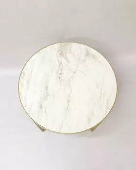 Круглый кофейный столик корн с мраморной столешницей