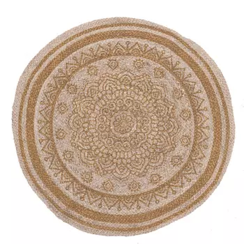 Круглый ковер бежевого цвета